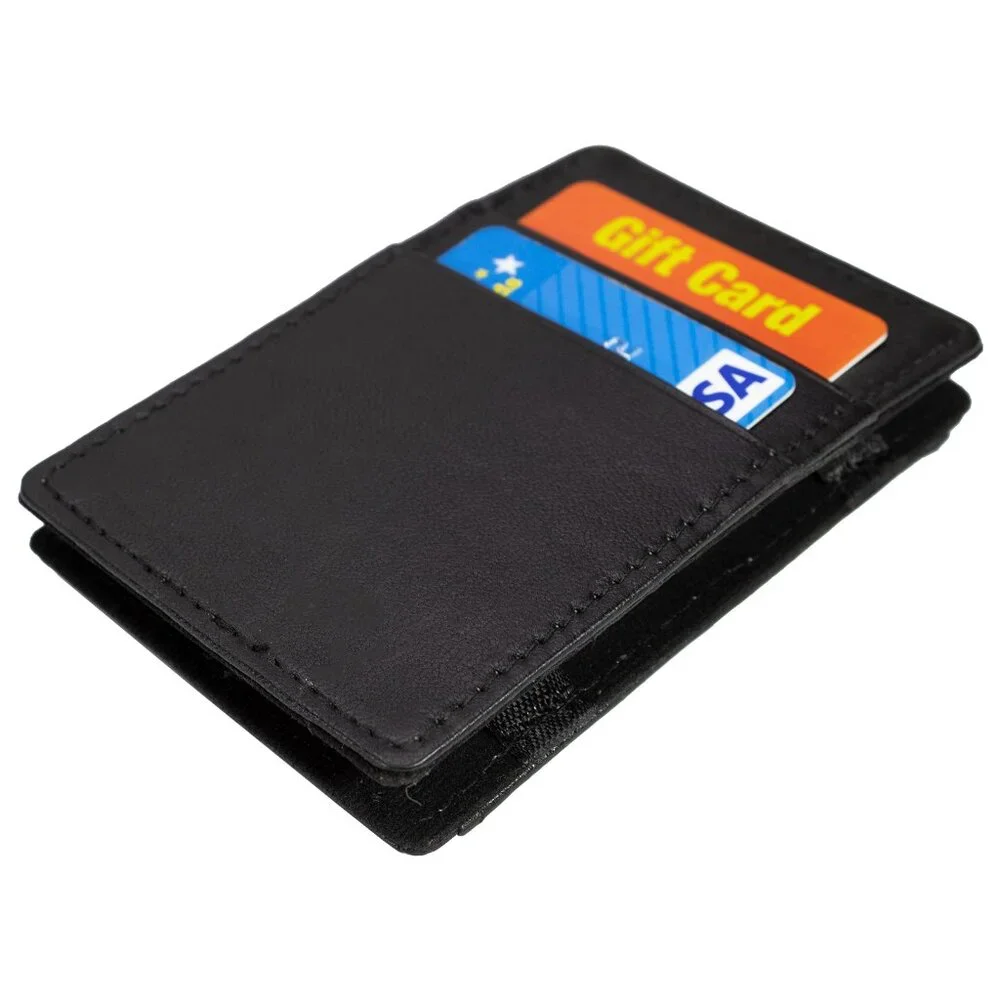 Genuine Leather Magic Wallet, Black Buy 1 Get 1 Free